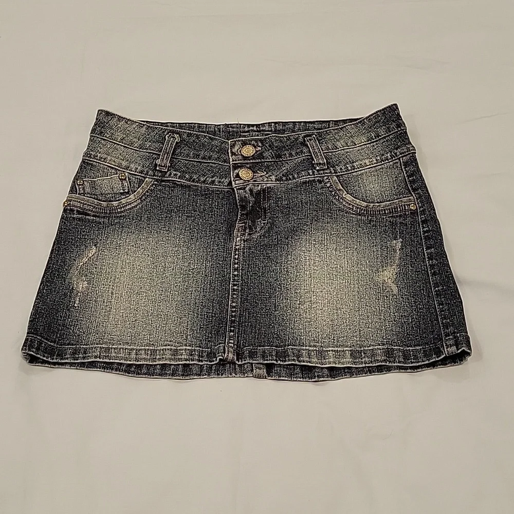 Women's Denim Mini Skirt Casual Blue Jean Skirts Stretch Size 30 - Picture 3 of 10